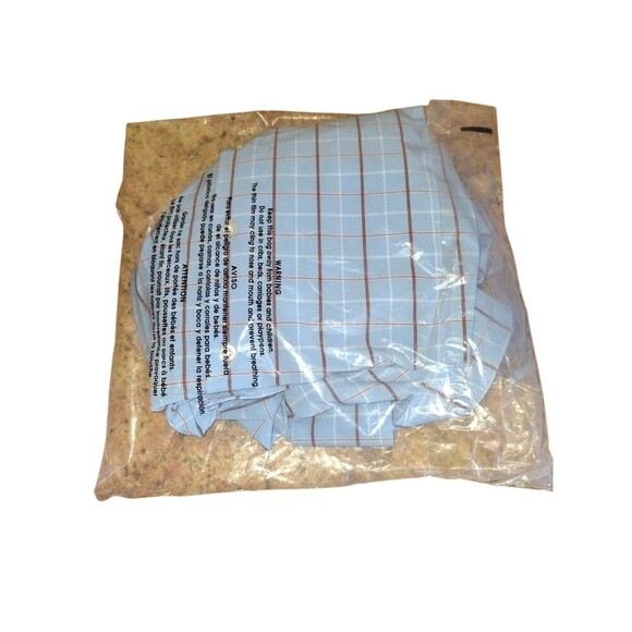 Haggar Mens Size 15-15 1/2 34/35 Blue Plaid Slim Fit LS Button Up Shirt NWT - Picture 5 of 5